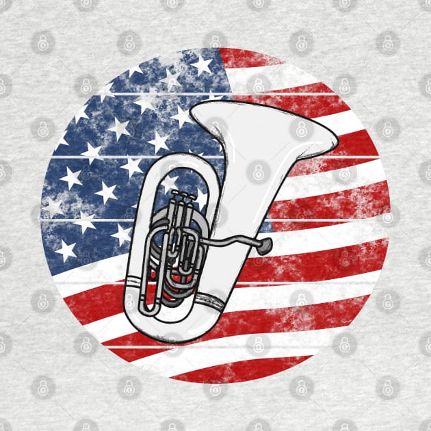 Tuba USA Flag Tubaist Brass Musician 4th July by doodlerob